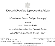 zdjęcie imiennego zaproszenia Beata Karlińskiej na uroczystośc do Pałacu Prezydenckiego